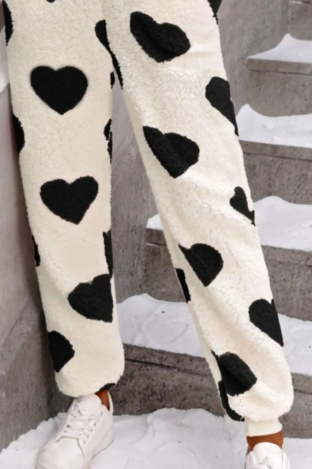 Fuzzy Heart Zip Up Hooded Lounge Jumpsuit (7)