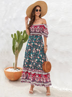 Floral Flounce Sleeve Midi Dress (5)