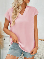 V-neck Cap Sleeve Blouse (3)