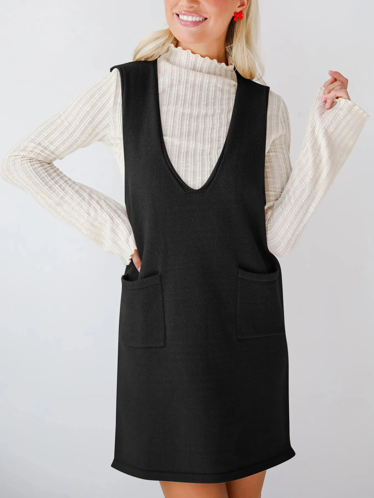 Sleeveless Knit Dress Pockets (2)