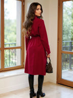 Double-breasted Tie Waist Overcoat (15)