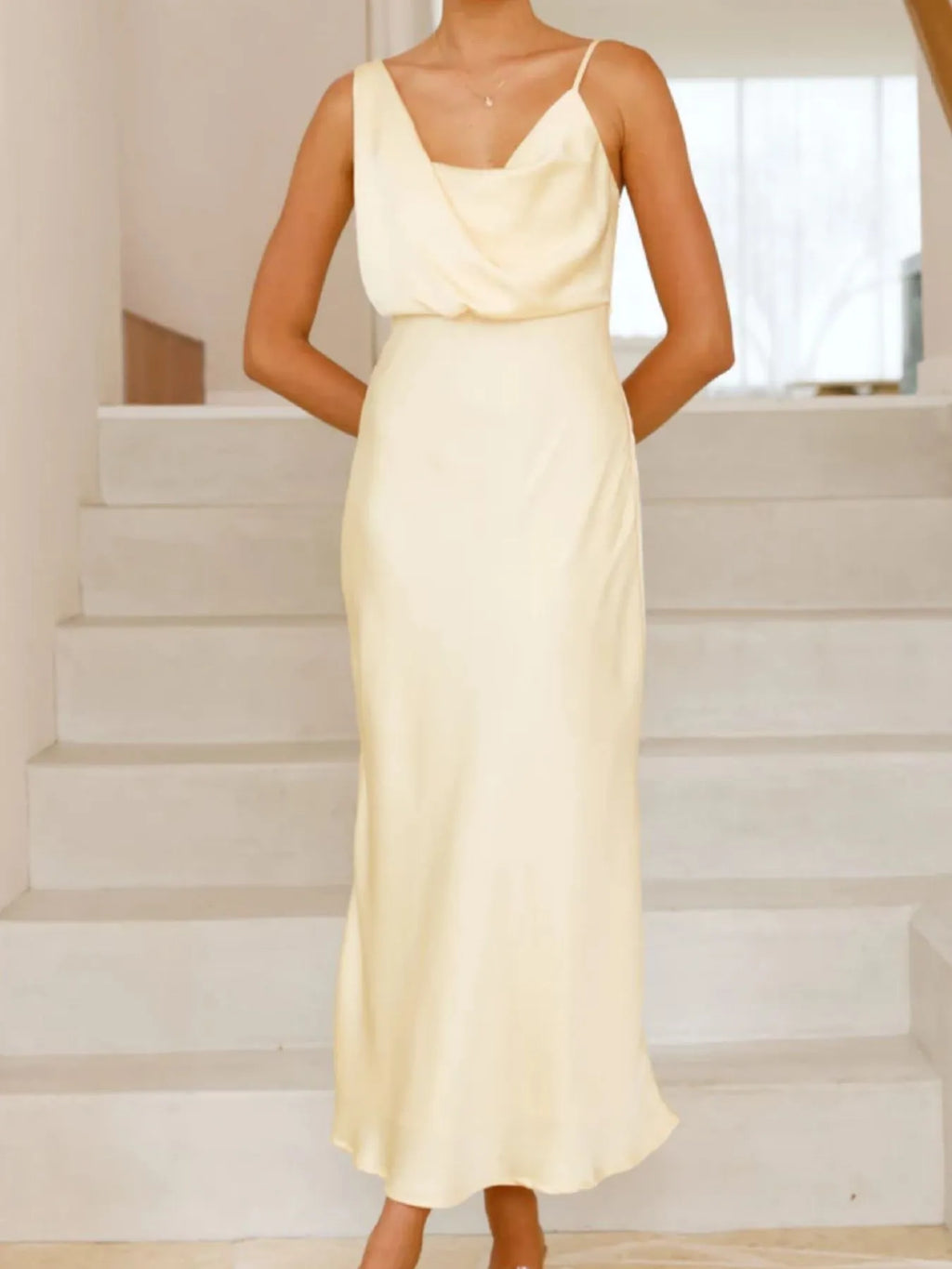 Satin Asymmetrical Midi Dress (3)