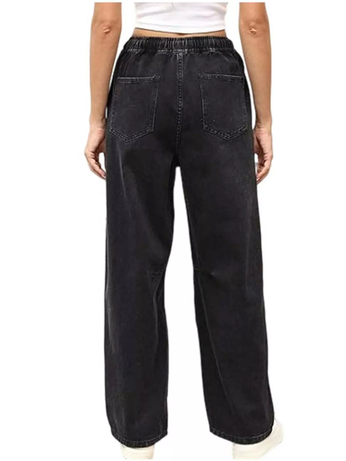 Elastic Waist Wide Leg Jeans (2)