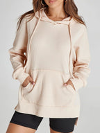 Slit Drawstring Waffle Knit Hoodie (2)
