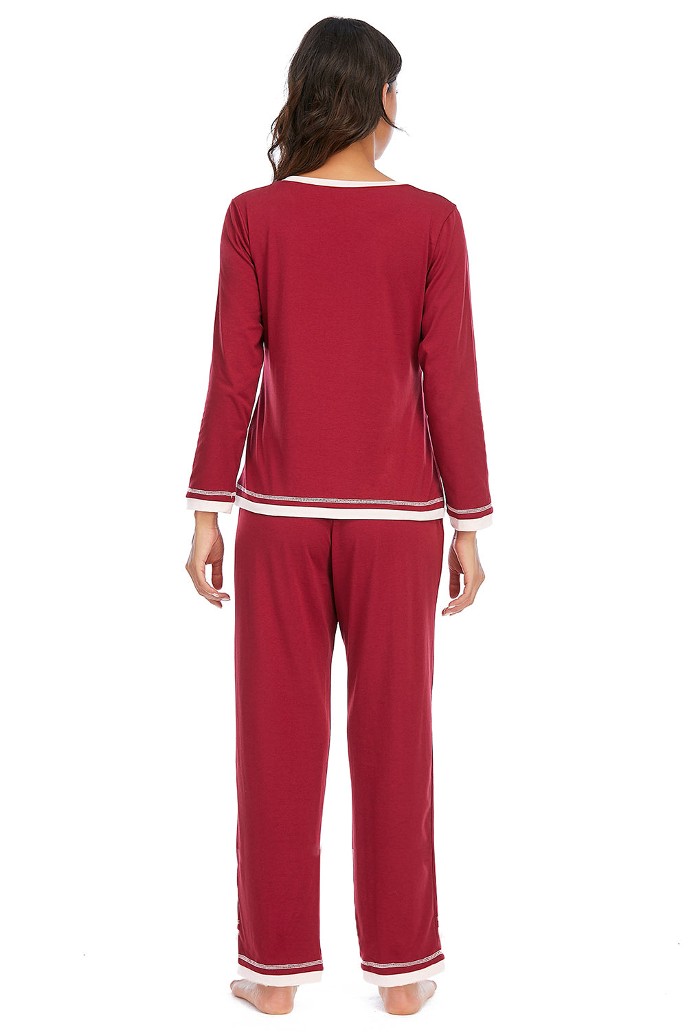 V-neck Top Pants Lounge Set (6)