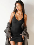 Scoop Neck Wide Strap Mini Dress (12)