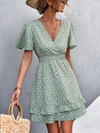 V-neck Flutter Sleeve Mini Dress (10)