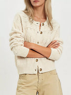 Openwork Button-down Knit Cardigan (10)