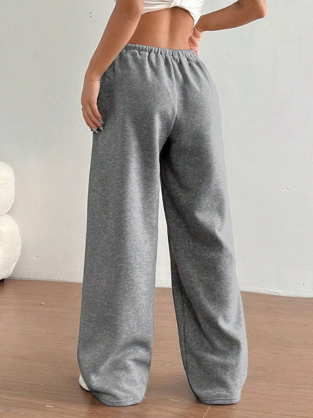 Casual Drawstring High Waist Wide Leg Sweatpants (10)