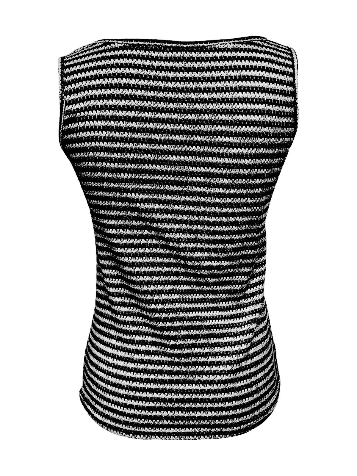 Striped Button Front Knit Tank Top (11)