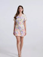 Floral Puff Sleeve Mini Dress (22)
