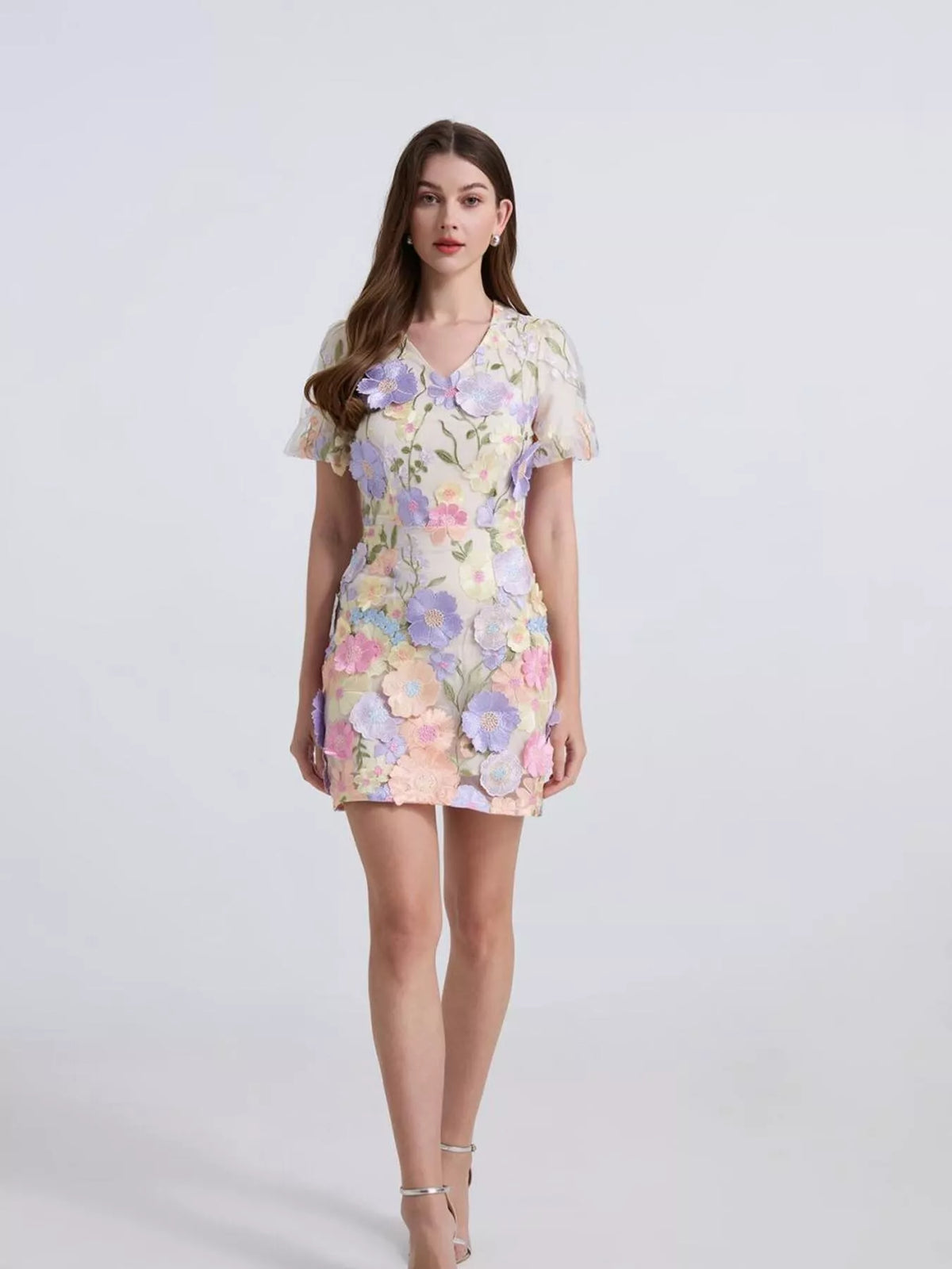 Floral Puff Sleeve Mini Dress (22)