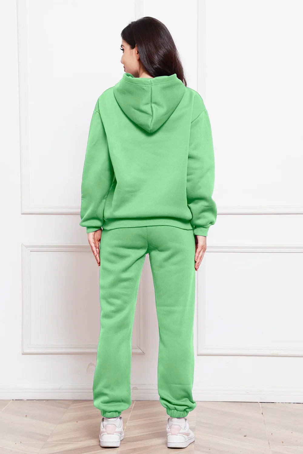 Drop Shoulder Long Sleeve Hoodie Pants Set (2)