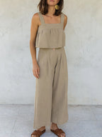 Square Neck Wide Strap Top Pants Set (8)