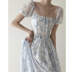 French Tencel Print Midi Dress photo 1
