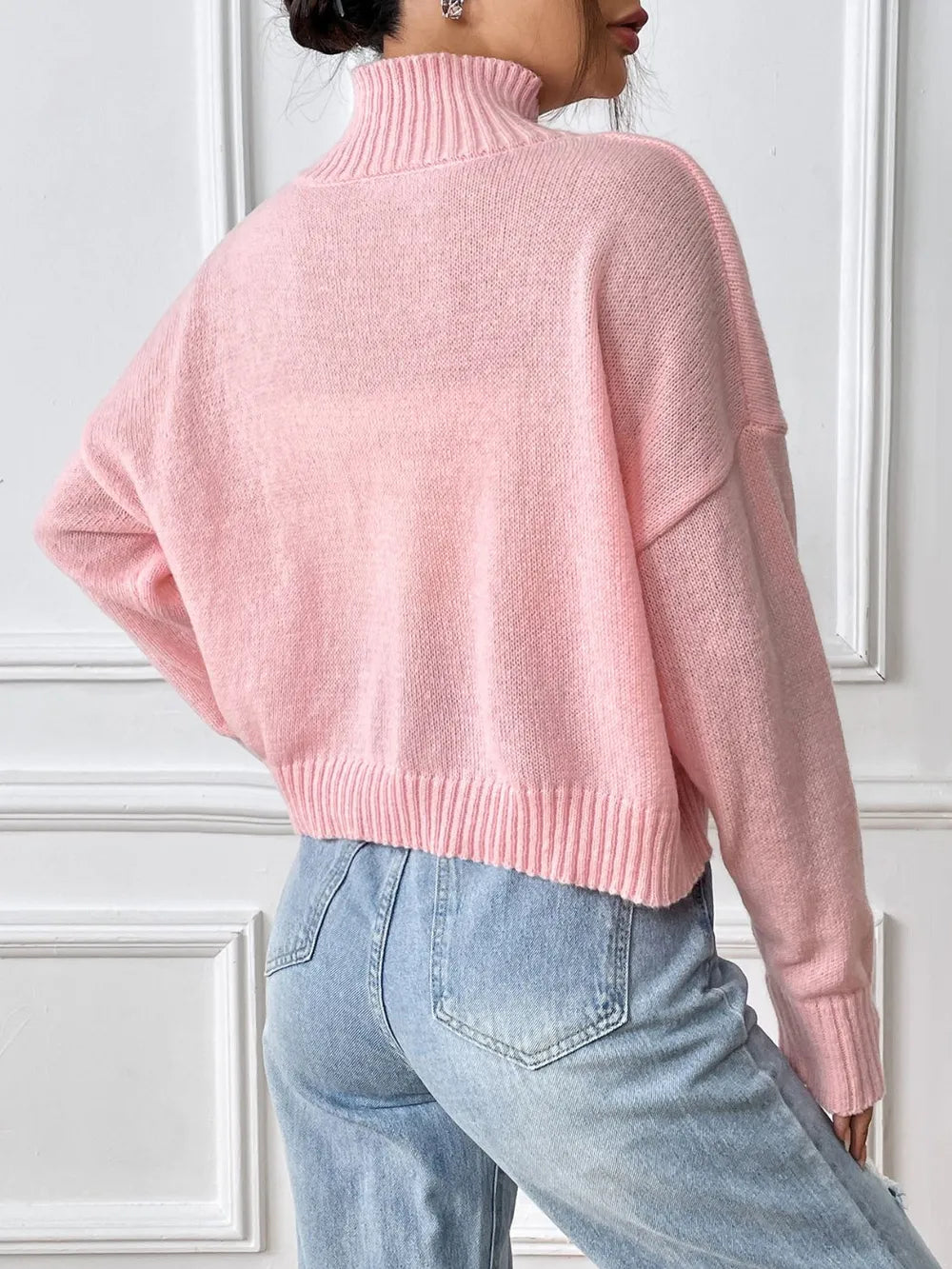 Bow Turtleneck Long Sleeve Sweater (9)