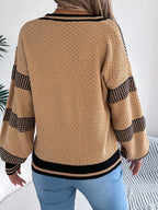 Contrast Striped V-neck Sweater (8)