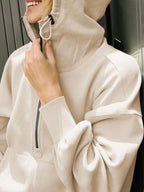 Half-zip Dropped Shoulder Hoodie (2)