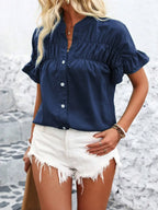 Button Down Ruffled Short Sleeve Shirt (24)