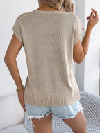Cable-knit Round Neck Knit Top (10)