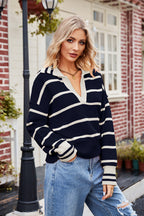 Striped Johnny Collar Sweater (15)