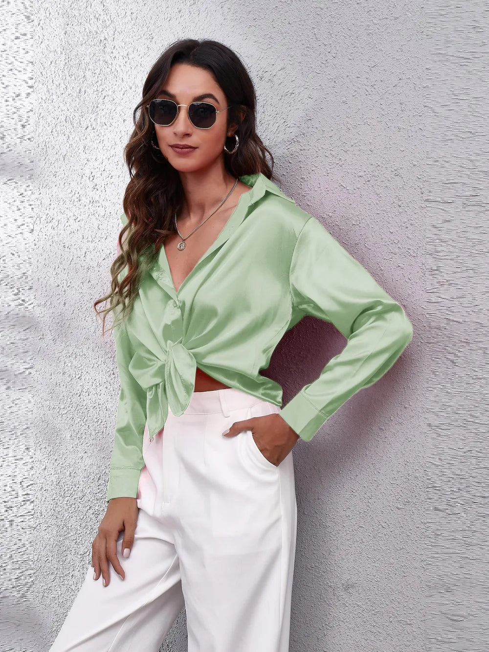 Button Up Collared Neck Long Sleeve Shirt (6)