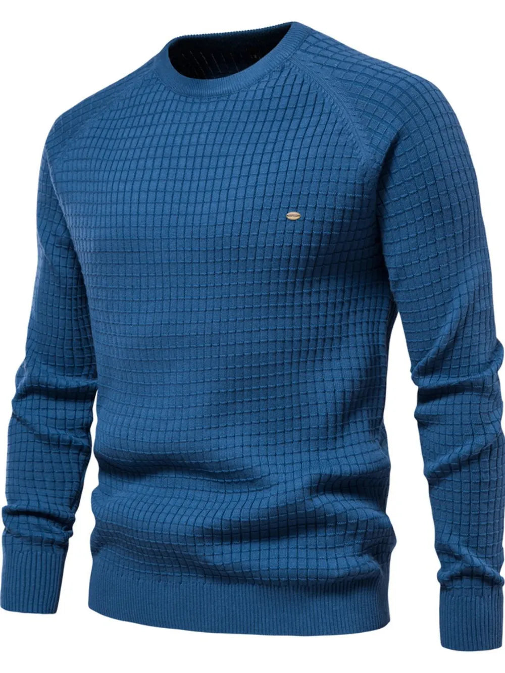 Texture Round Neck Long Sleeve Sweater (2)