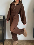 Zip Front Long Sleeve Jumpsuit (2)