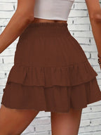 Ruffle Layered High Waist Casual Skort (9)