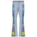 Pattern Colorblock Bootcut Jeans variant CJKT147192801AZ|CJKT147192802BY|CJKT147192803CX