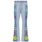 Pattern Colorblock Bootcut Jeans variant CJKT147192801AZ|CJKT147192802BY|CJKT147192803CX