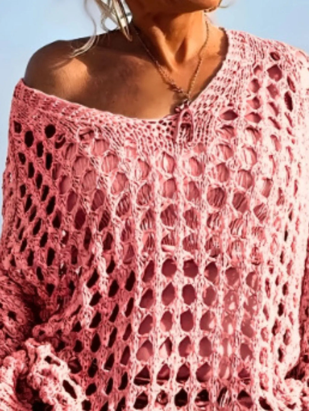 Crochet Long Sleeve Knit Cover Up (15)