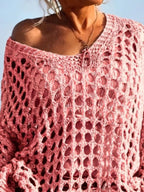 Crochet Long Sleeve Knit Cover Up (15)