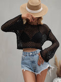 Openwork Flare Sleeve Cropped Cover Up (9)