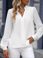 Notched Long Sleeve Blouse (11)