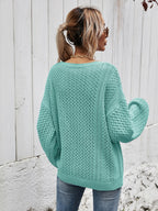 V-neck Dropped Shoulder Sweater (6)