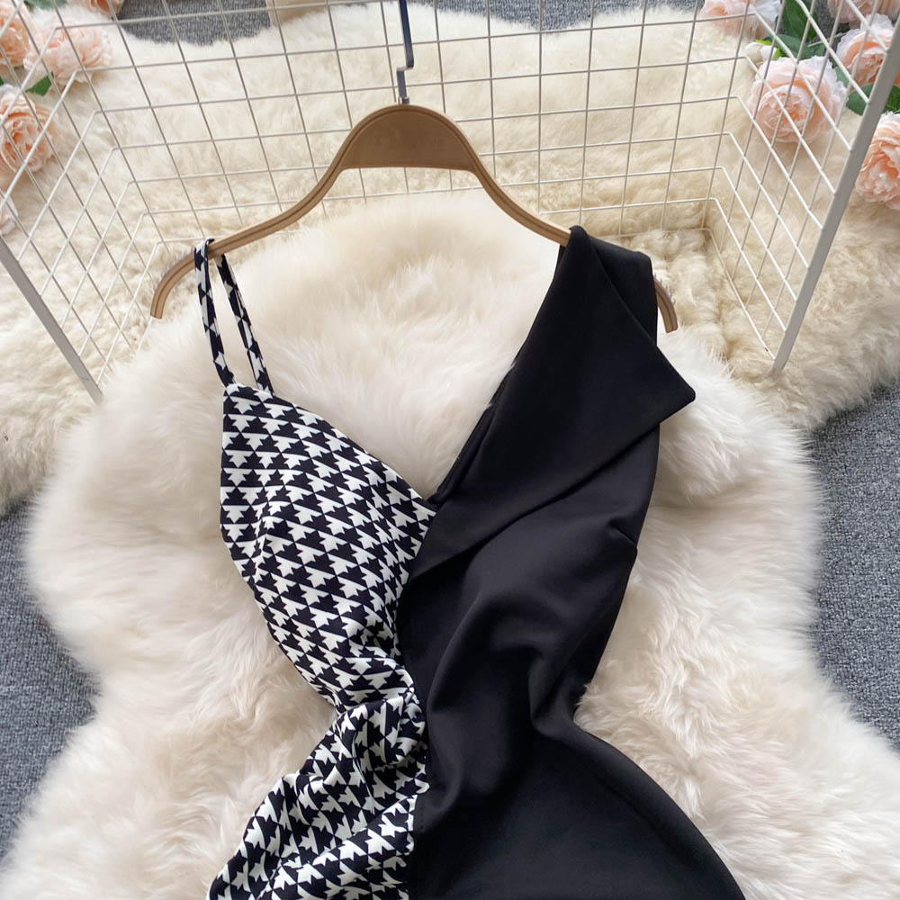 Contrast Panel Chic Slip Dress photo 3