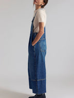 Raw Hem Wide-leg Denim Overalls (3)