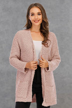 Pocketed Open Front Long Sleeve Cardigan (5)