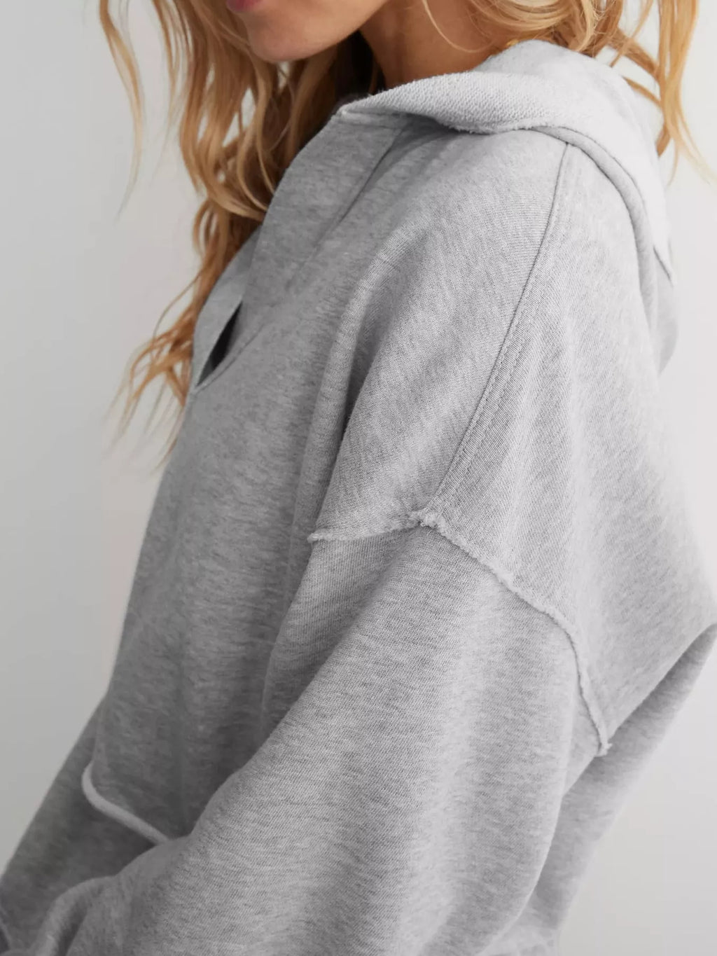 Dropped Shoulder Cropped Hoodie (11)