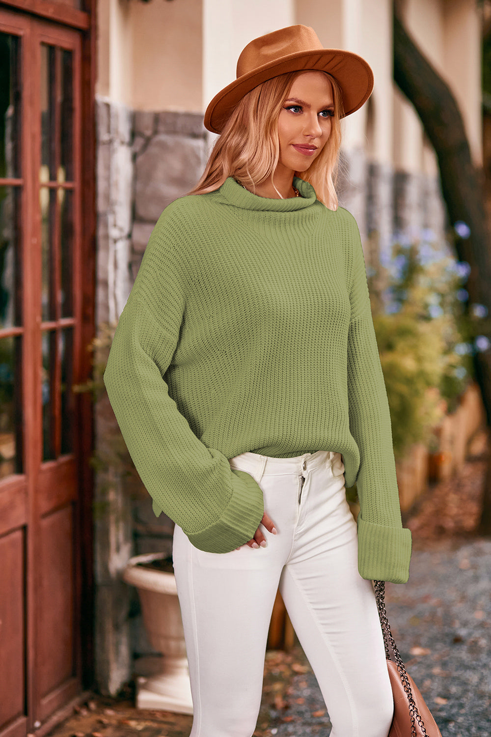 Mock Neck Drop Shoulder Sweater (11)