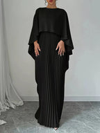 Cape Pleated Maxi Dress (8)