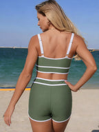 Contrast Trim Scoop Neck Swim Set (9)