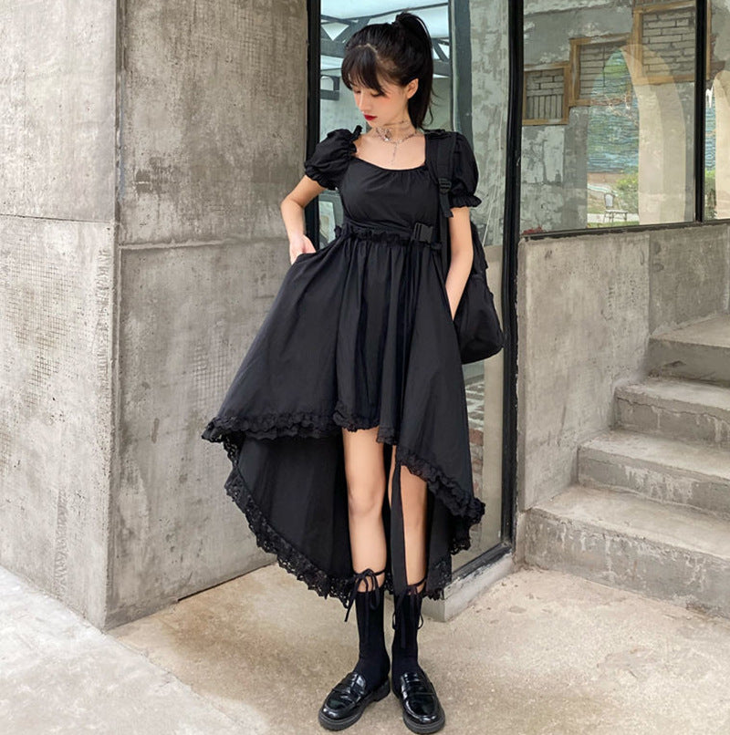 Irregular Short Sleeved Dress Waist variant CJLY118938701AZ|CJLY118938702BY|CJLY118938703CX|CJLY118938704DW|CJLY118938705EV