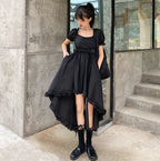Irregular Short Sleeved Dress Waist variant CJLY118938701AZ|CJLY118938702BY|CJLY118938703CX|CJLY118938704DW|CJLY118938705EV