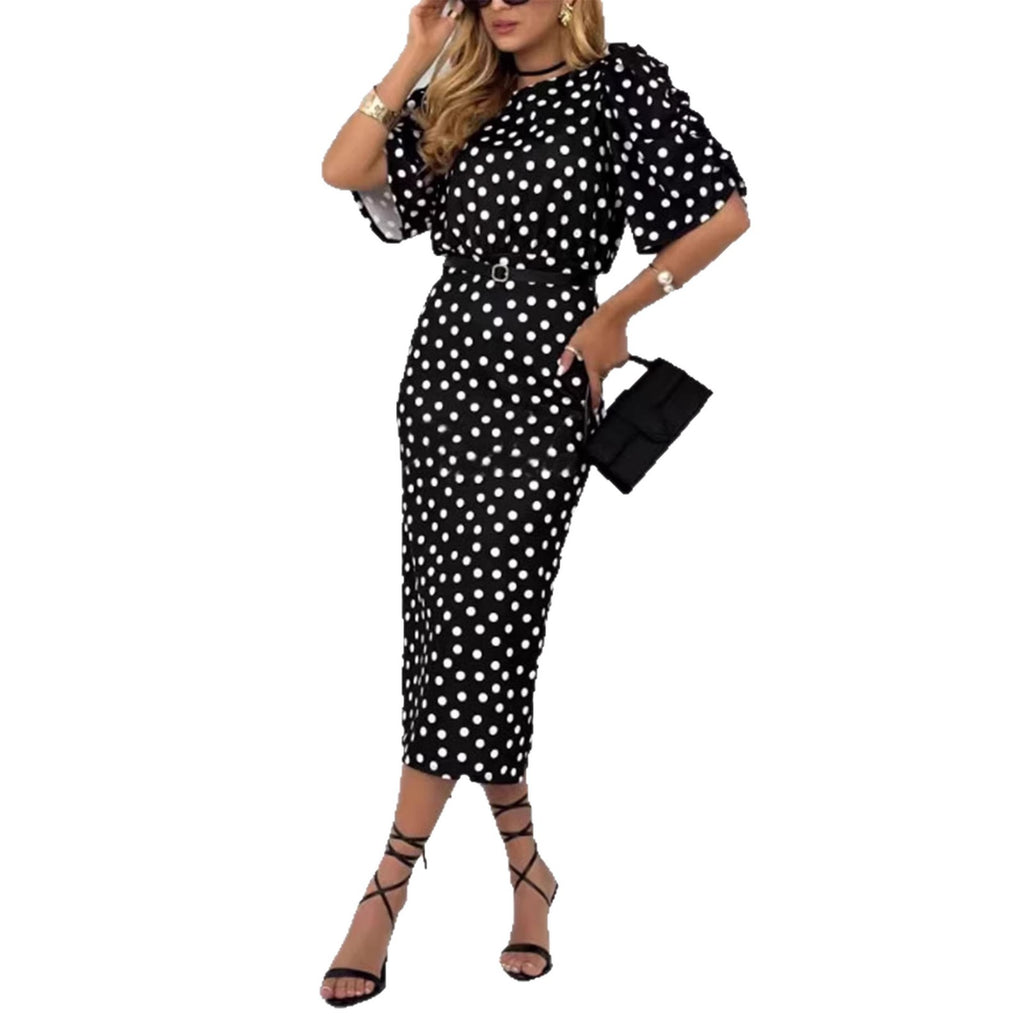 Elegant Commuter Polka-dot Printed Dress Print photo 3