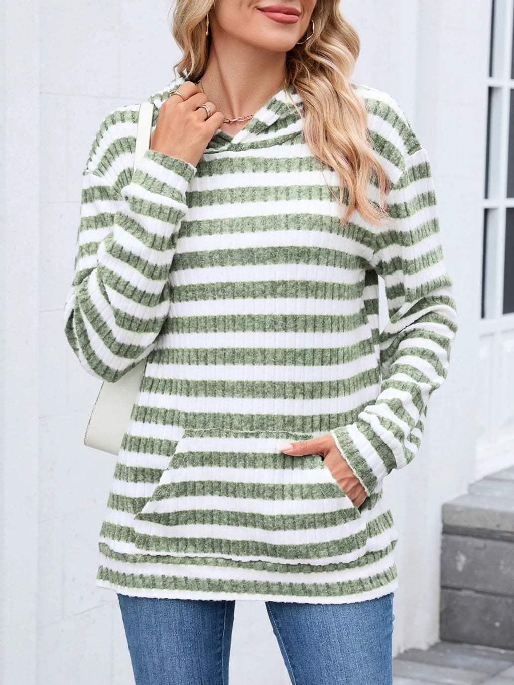 Striped Dropped Shoulder Hoodie (16)