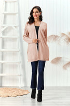 Cable-knit Open Front Long Sleeve Cardigan (5)