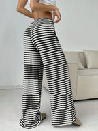 Striped Wide Leg Drawstring Pants (13)