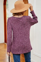 Decorative Button Square Neck T-shirt (18)
